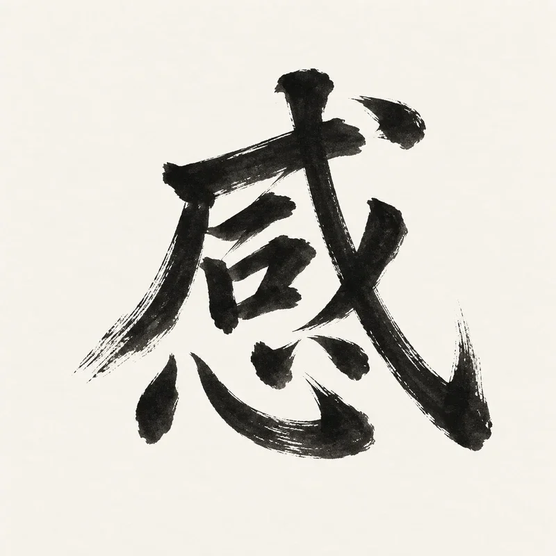 Chinese brush calligraphy: 感