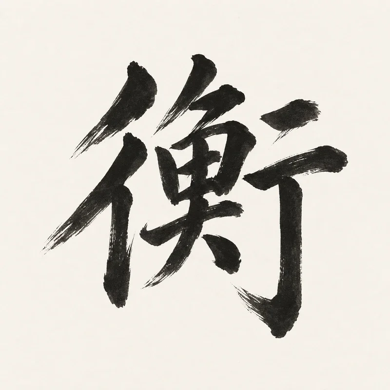 Chinese brush calligraphy: 衡