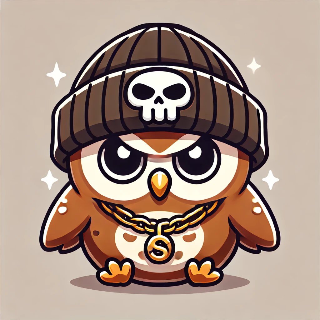 Brown owl with gold chain