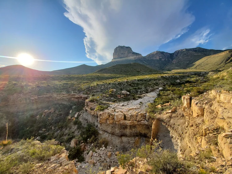 Sunburst over Guadalupe canyon