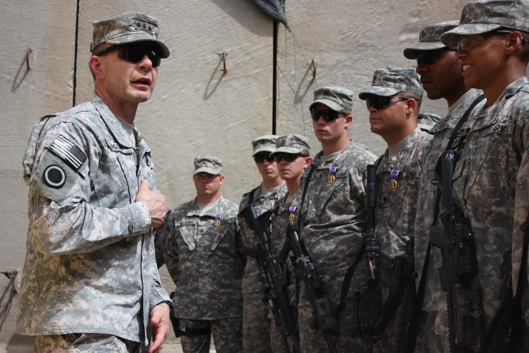 Lt. Gen. Charles Jacoby Presents Purple Hearts