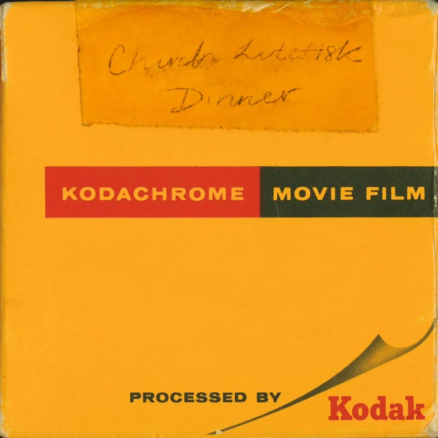 Kodak Kodachrome 8mm film box labeled Church Lutefisk Dinner