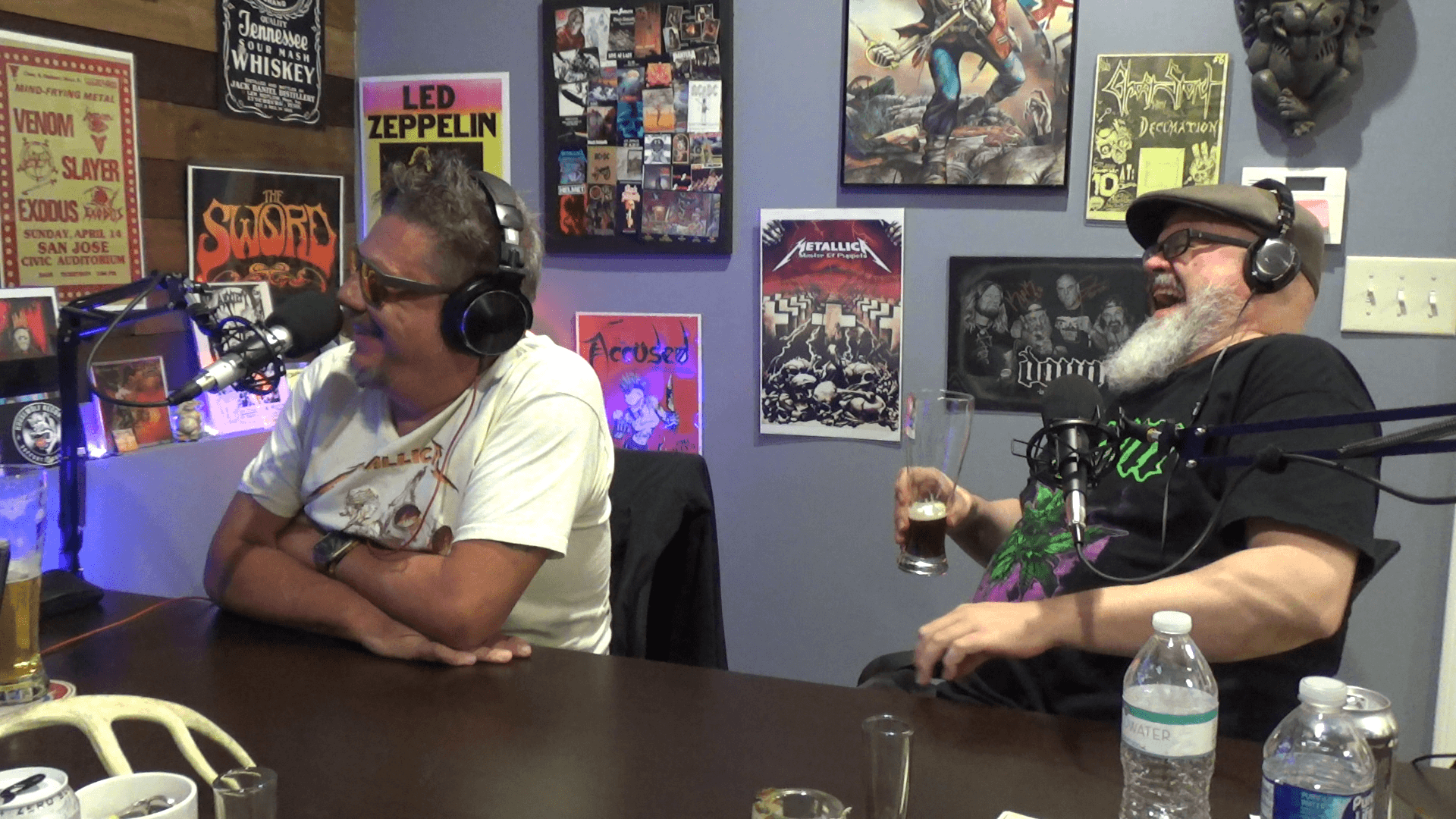 Matt and Russ laughing during the recording of the Metal Nerdery Venom Into Oblivion episode