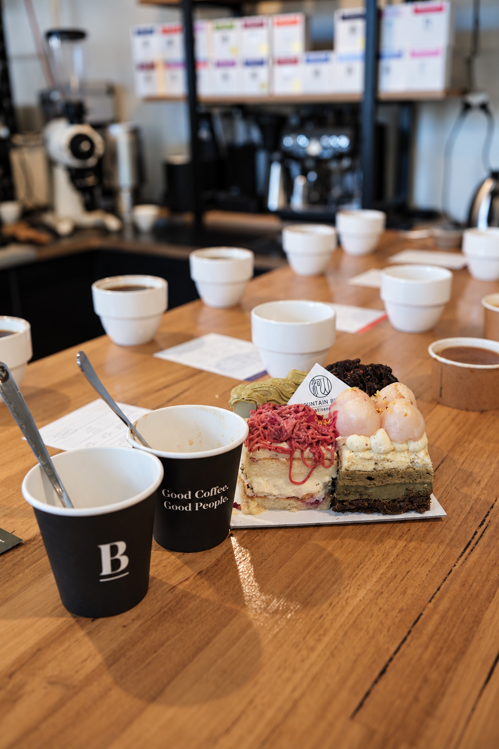 An early tasting with our cakes.