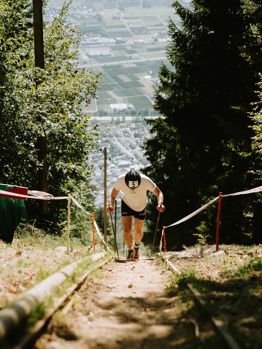 La vallée du Rhône vue depuis le parcours du Kilomètre Vertical.