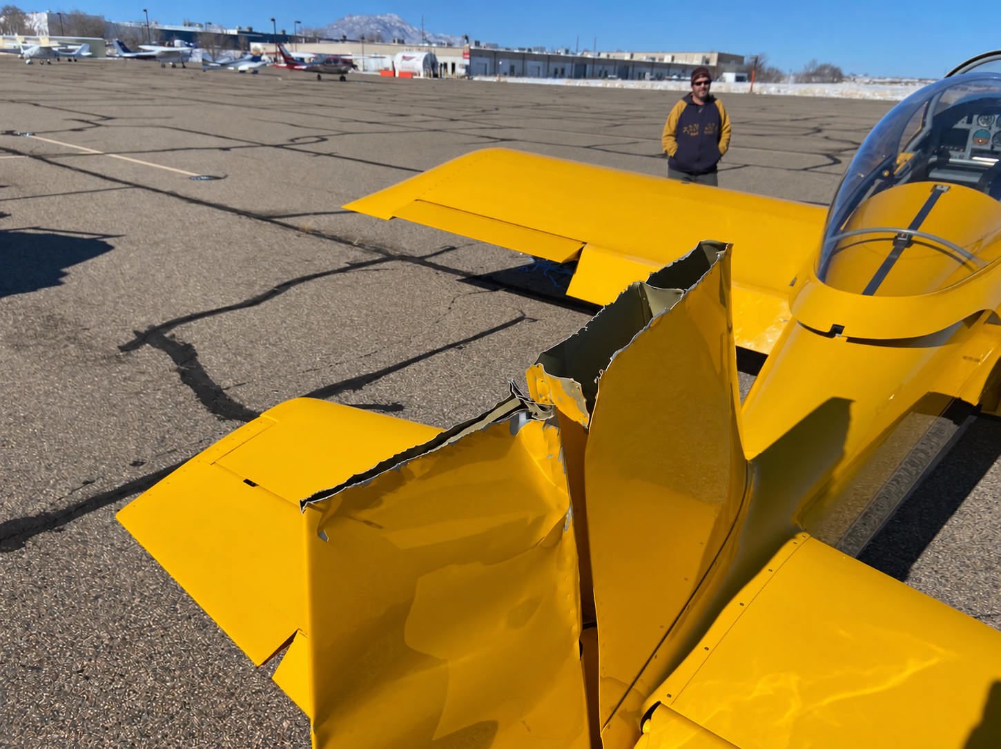 Before rebuild — tail damage