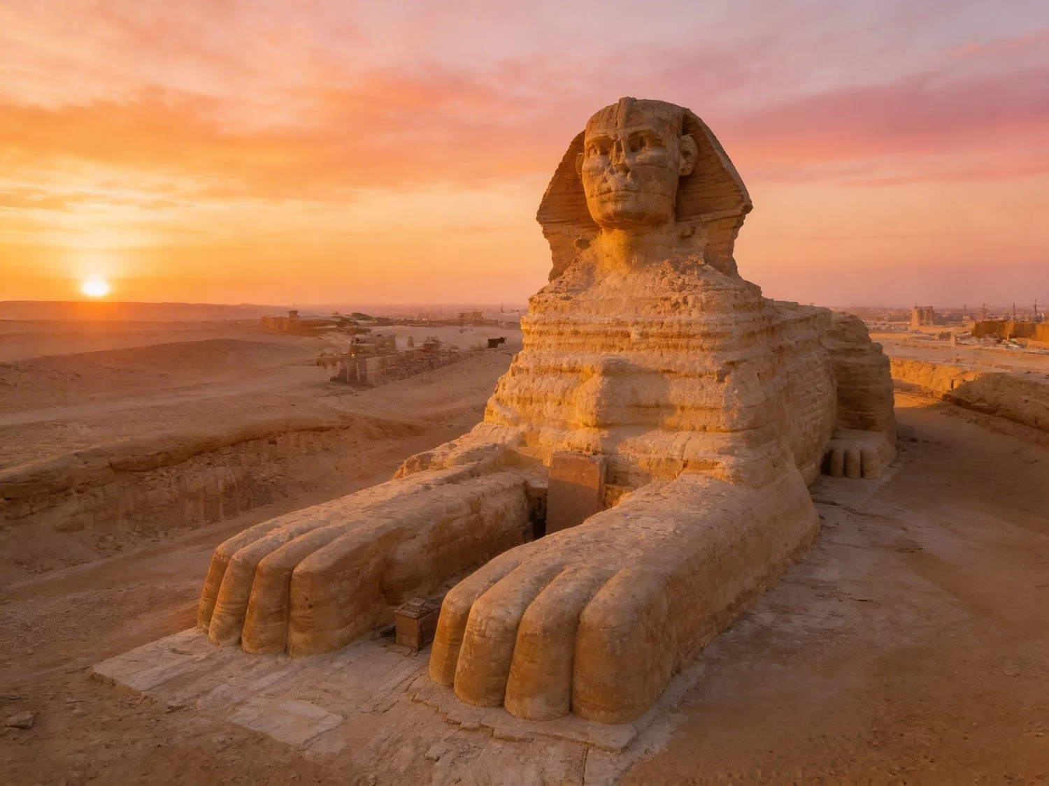 The Great Sphinx paws at dawn