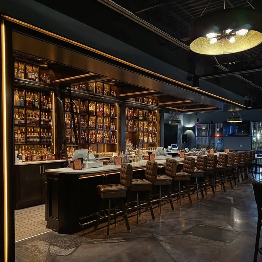 The Bin 110 whiskey wall — 500+ whiskeys in Cornelius NC near Lake Norman