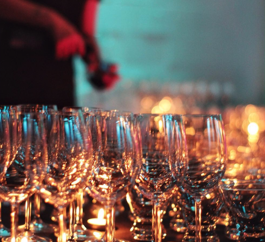 Engagement party lighting and entertainment