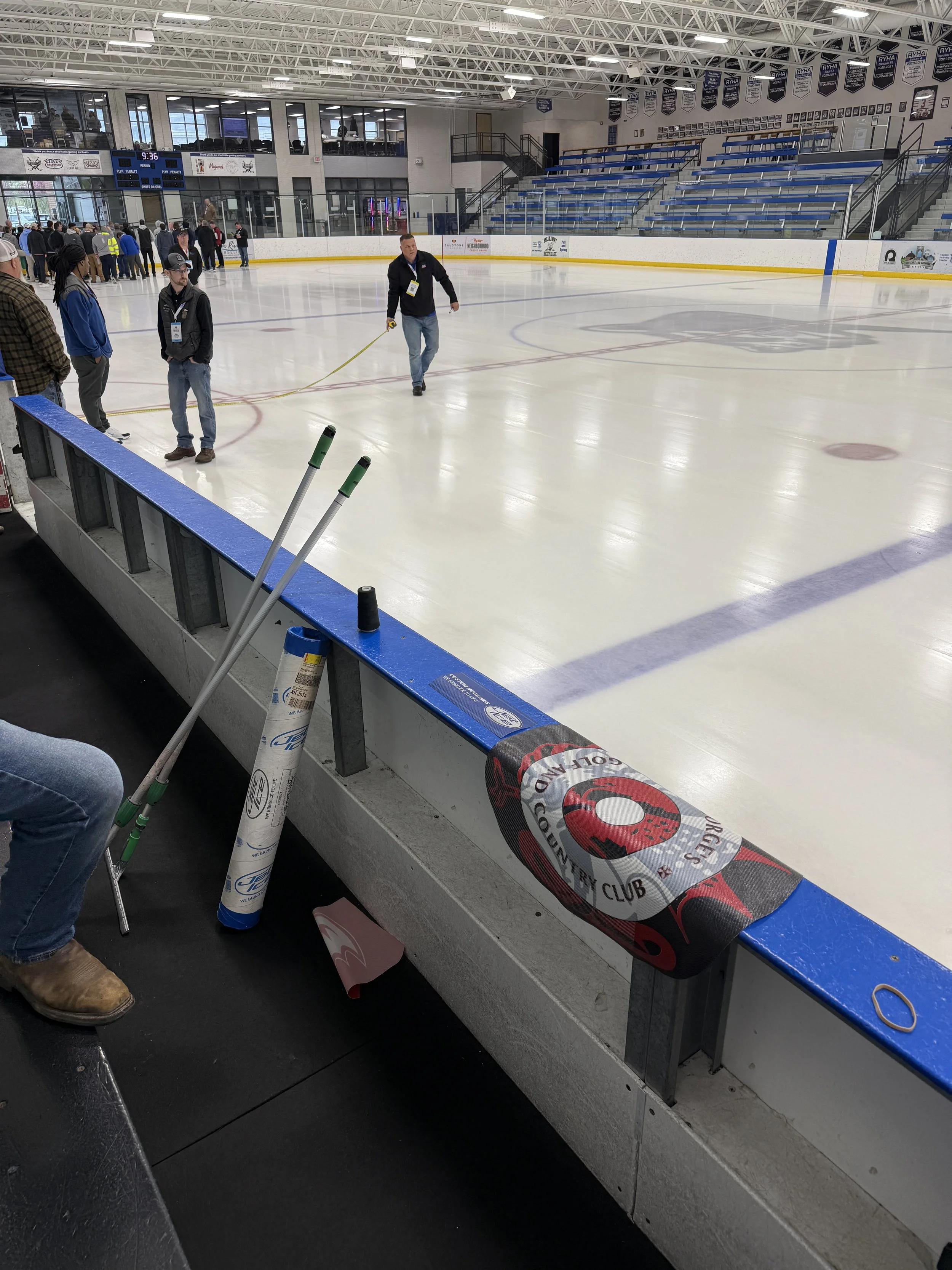 Workshop attendees on ice