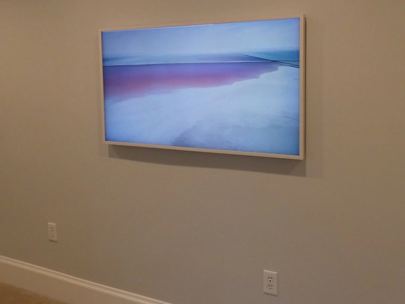 Samsung Frame TV installed on drywall