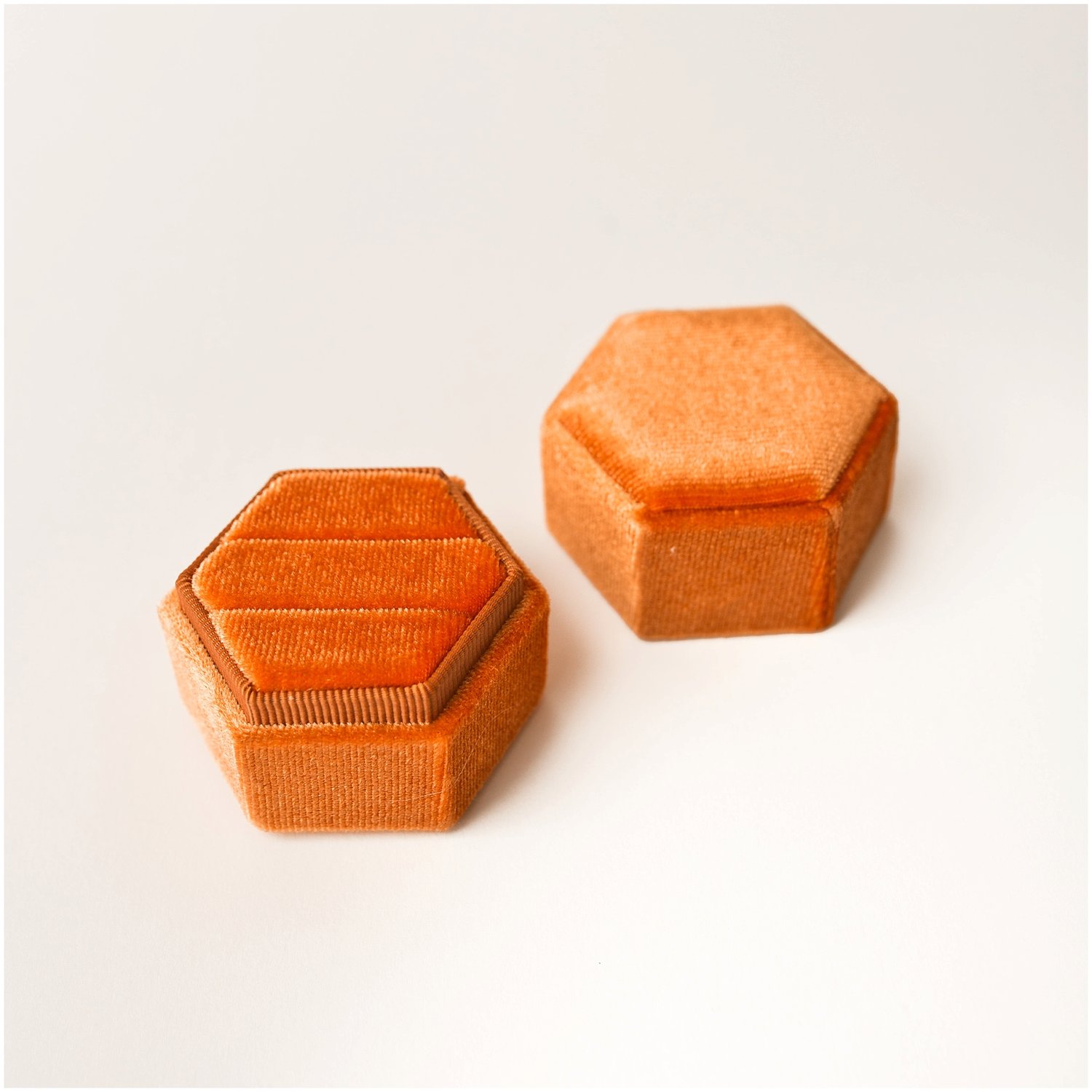 Warm Orange - Velvet Wedding Ring Box — The Keeper Co.
