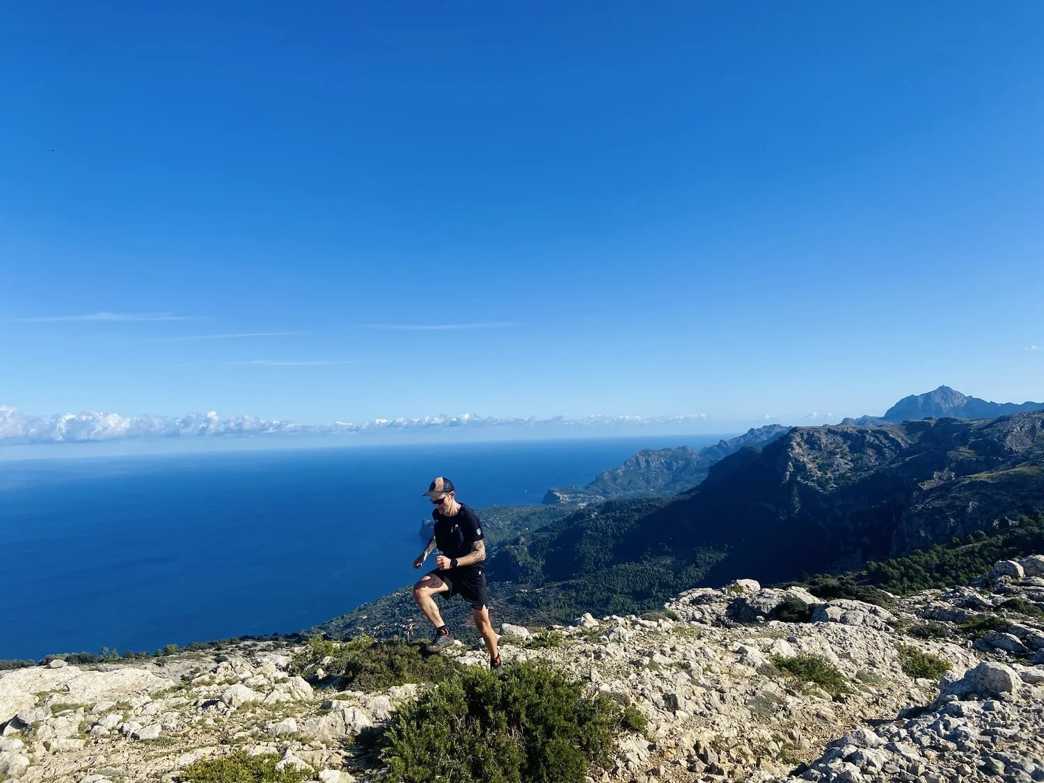 Trail running in the Serra de Tramuntana mountains, Mallorca