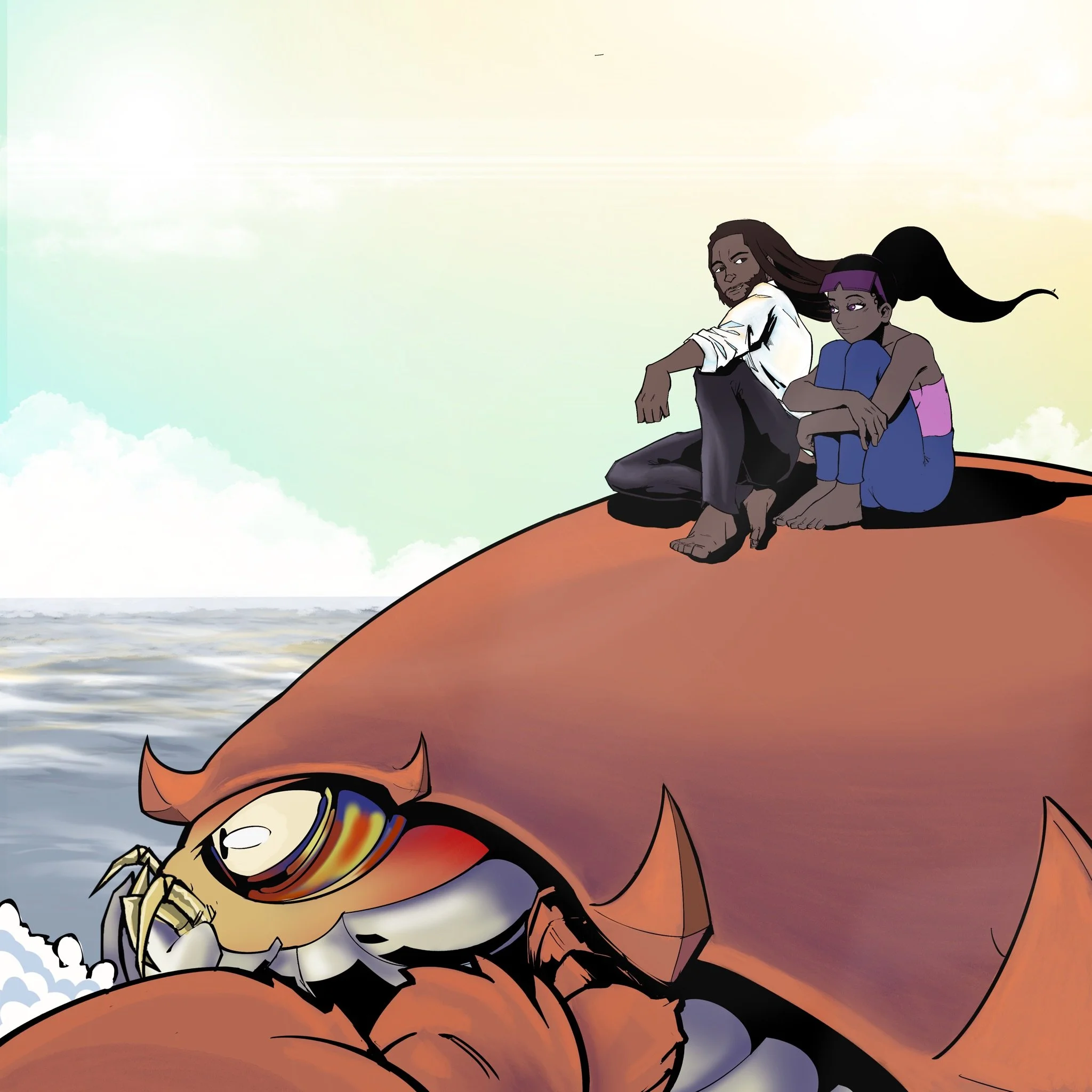 Cynthia saves Drew, comic panel by Bryson Boutte