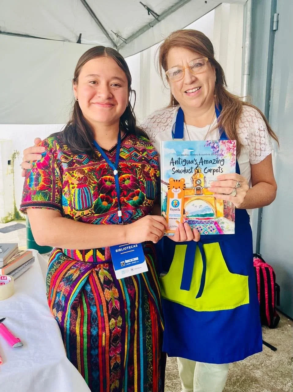 Guatemalan public-library book donation at FILGUA