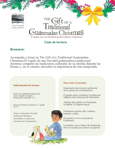Vista previa de la Guía de lectura en español para The Gift of a Traditional Guatemalan Christmas/El regalo de una Navidad guatemalteca tradicional