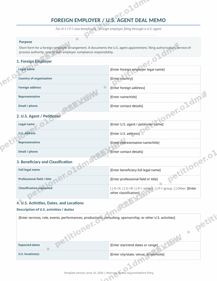 Watermarked preview of the Deal Memo for the Overseas-Employer Structure