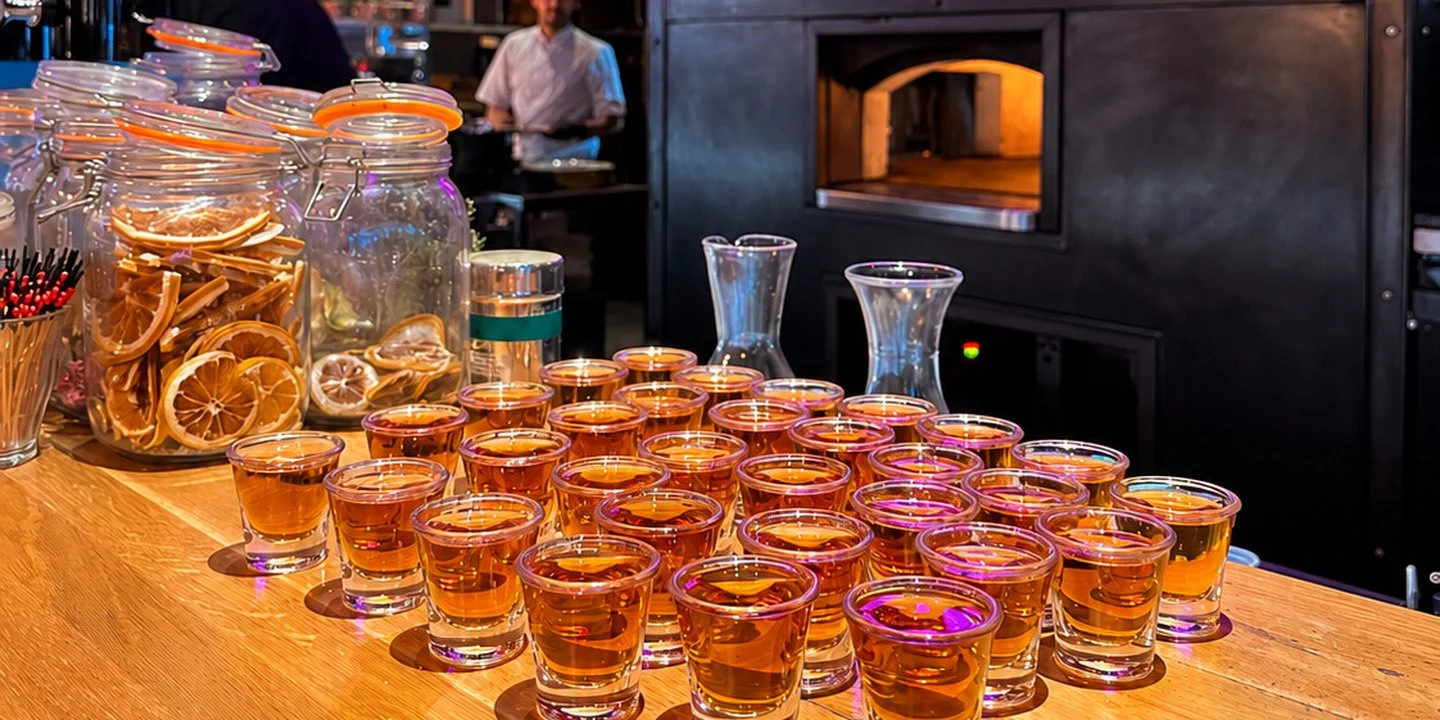 Drinks at the Plus 5 bar in South Wharf Melbourne