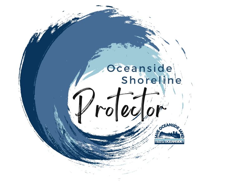 Oceanside Shoreline Protector logo in blues, forming a circular wave