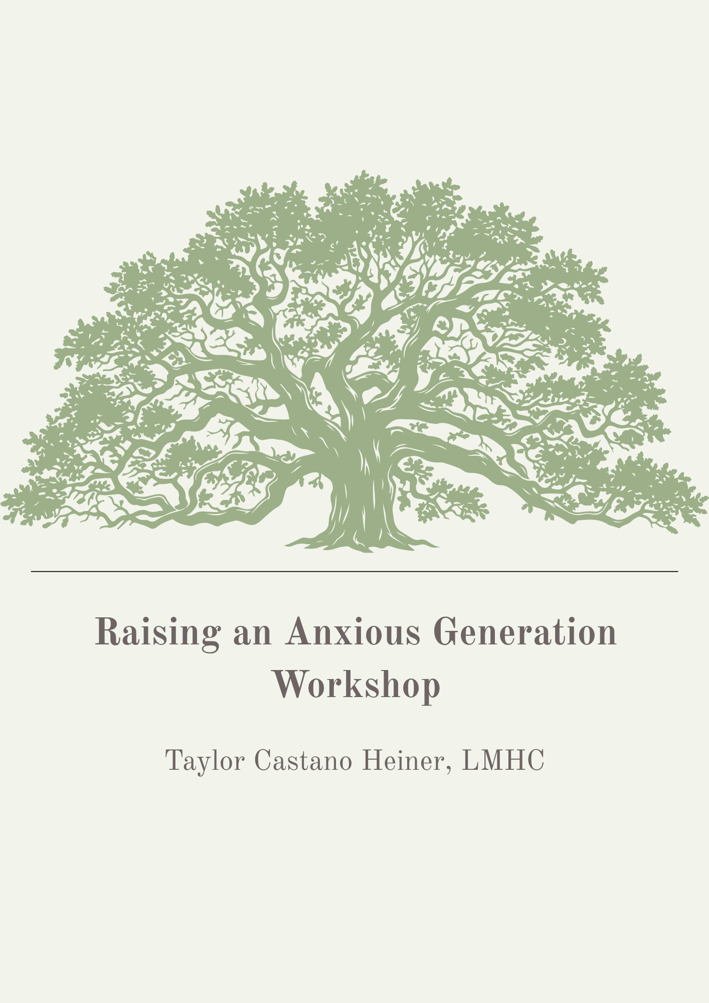 Raising an Anxious Generation Workshop cover