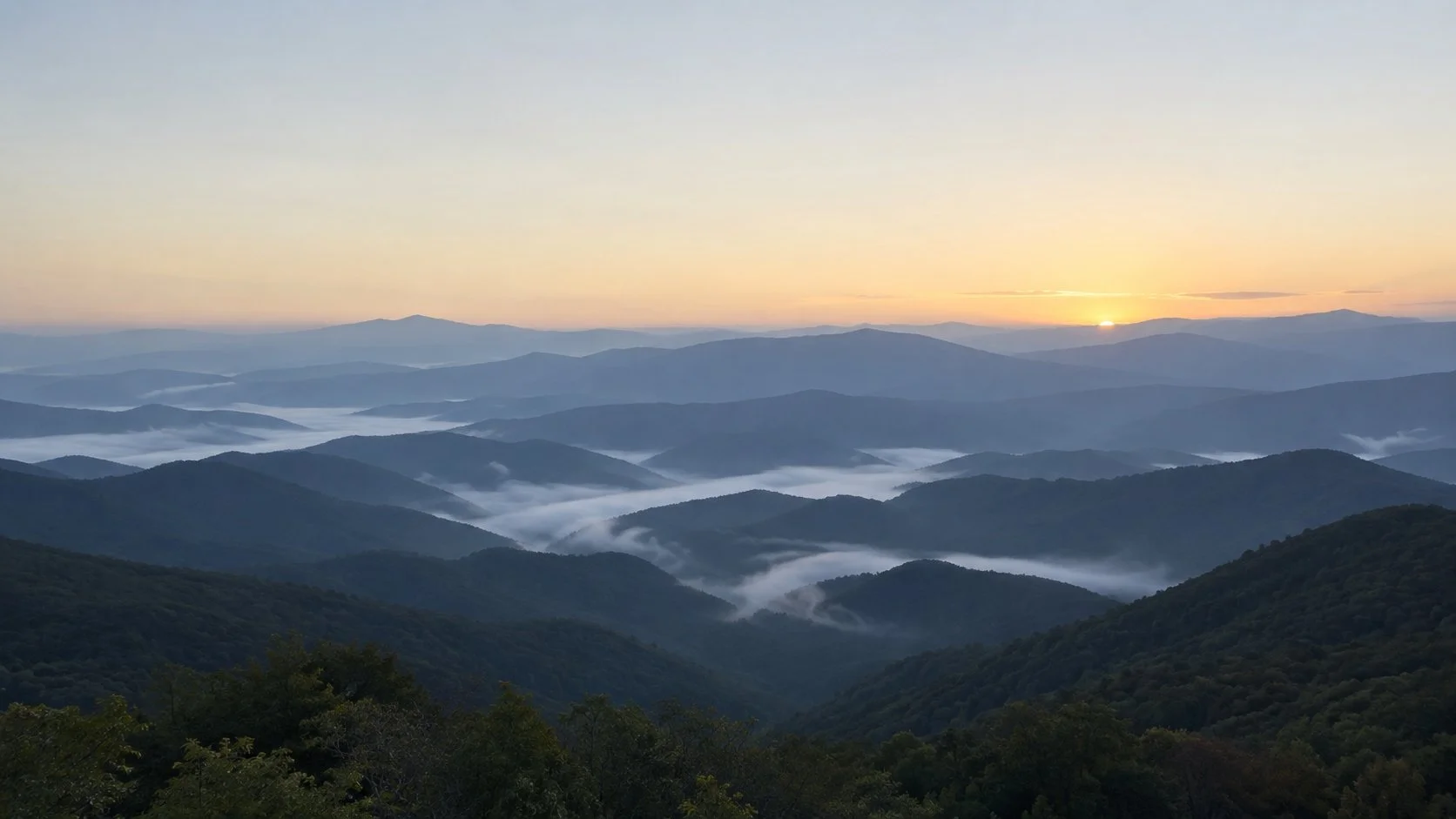 Blue Ridge Mountain landscape at dawn