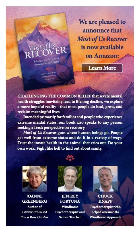 Most of Us Recover: Taking a Fresh Look at Extreme Mental States — now available on Amazon