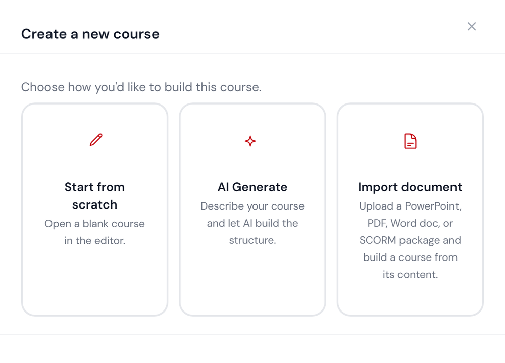 Create a course three ways