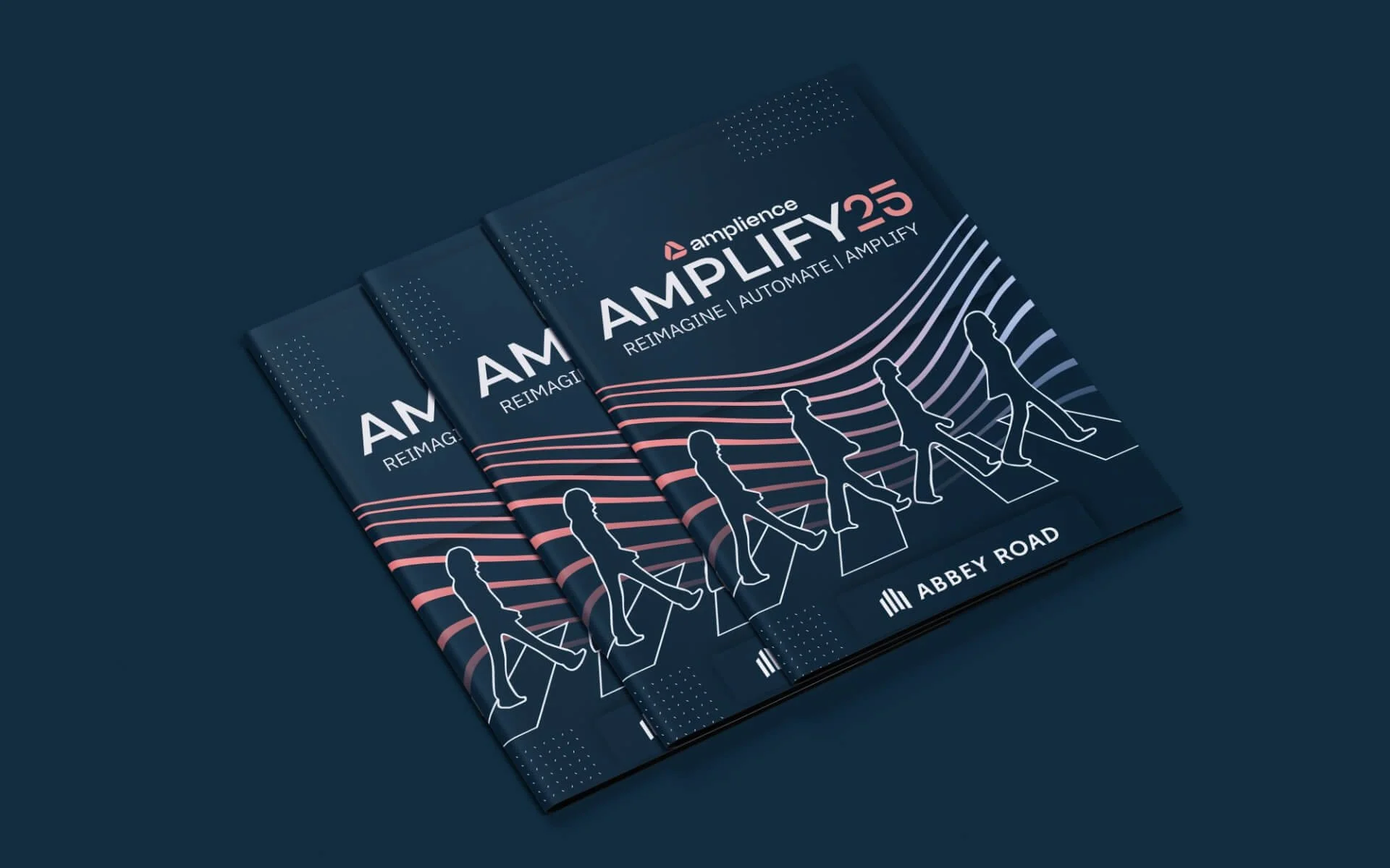 Stack of Amplify25 event brochures