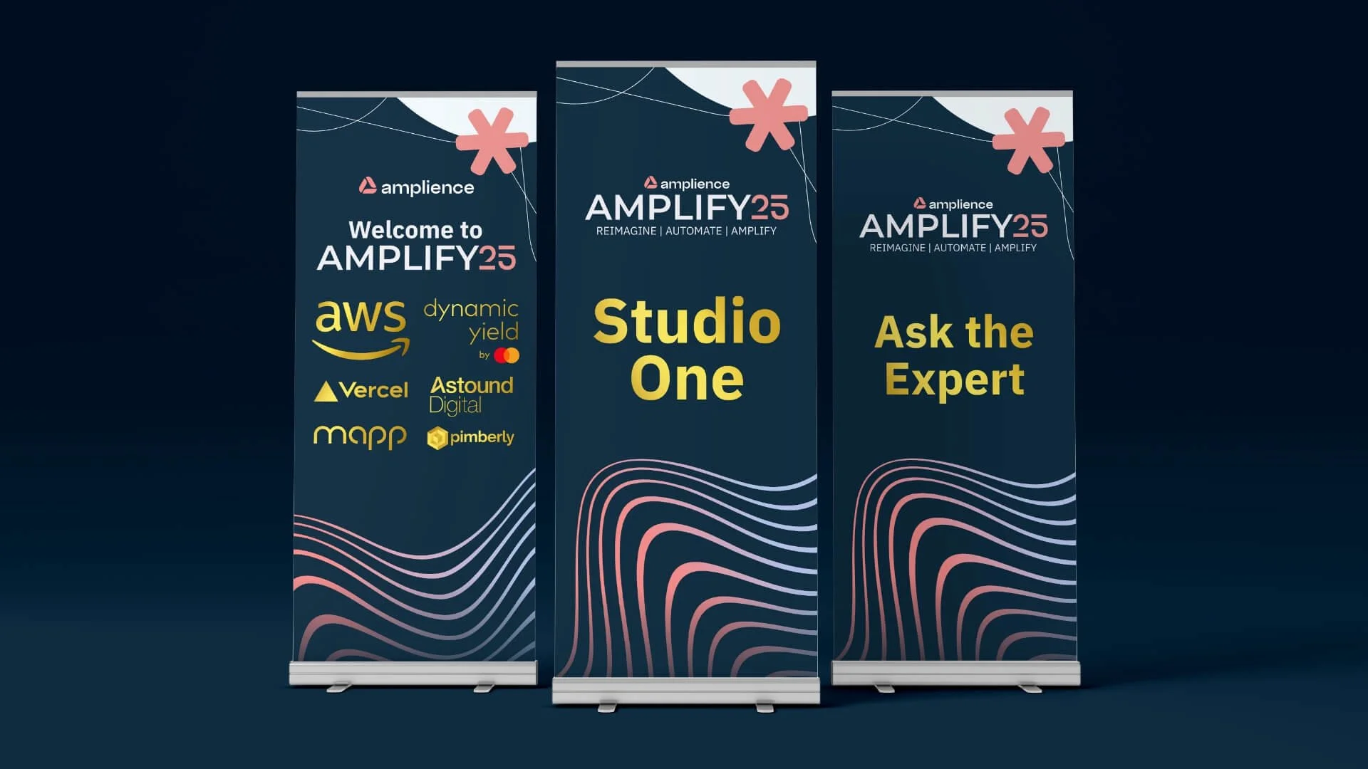 Amplify25 branded roller banners