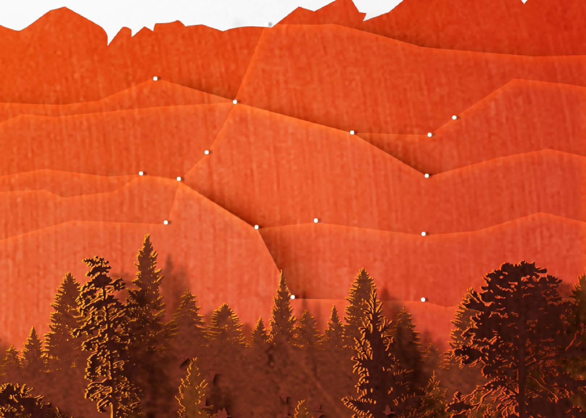 The Constellation Gemini formed into the mountain