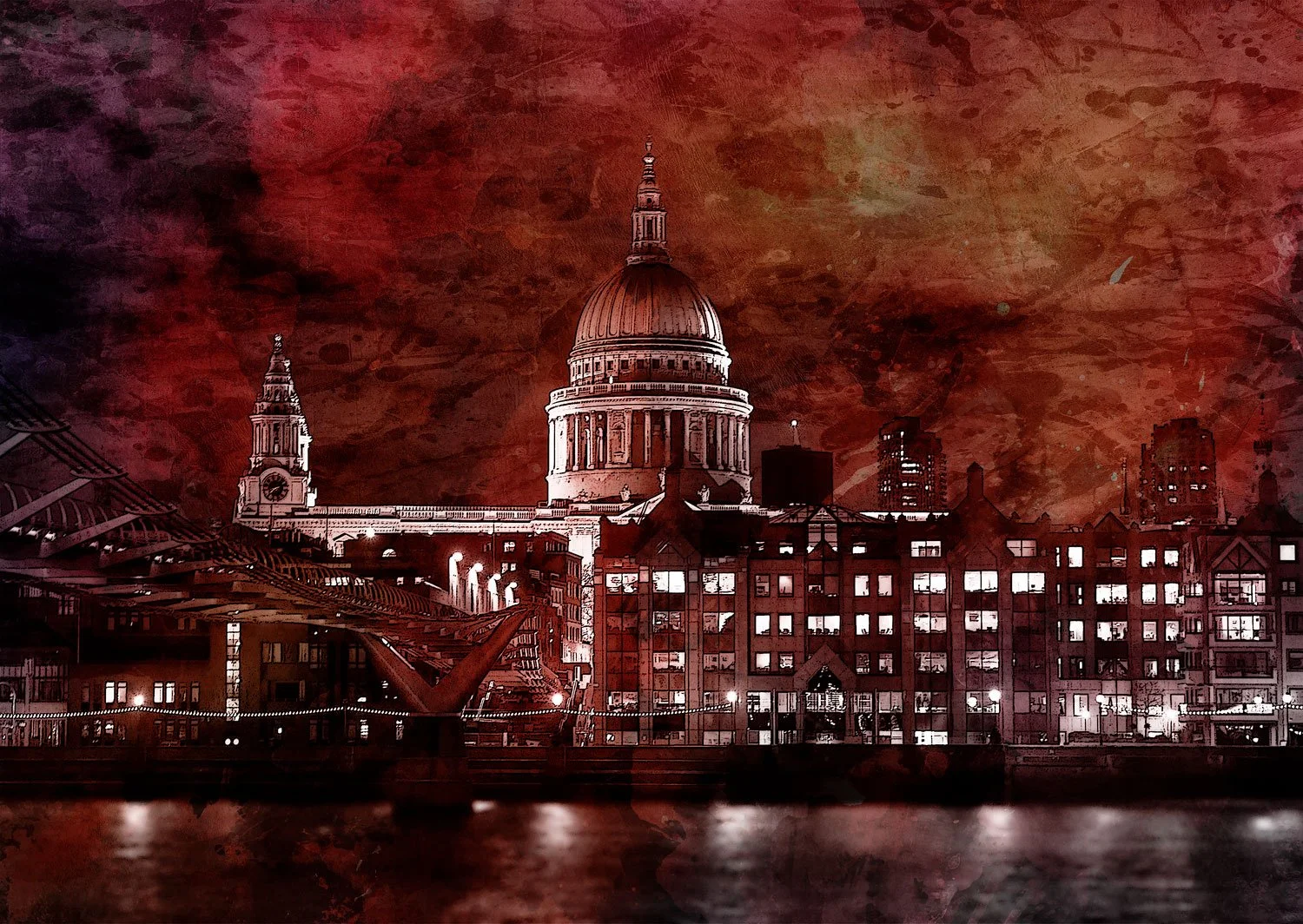 St Pauls Cathedral a city in flames