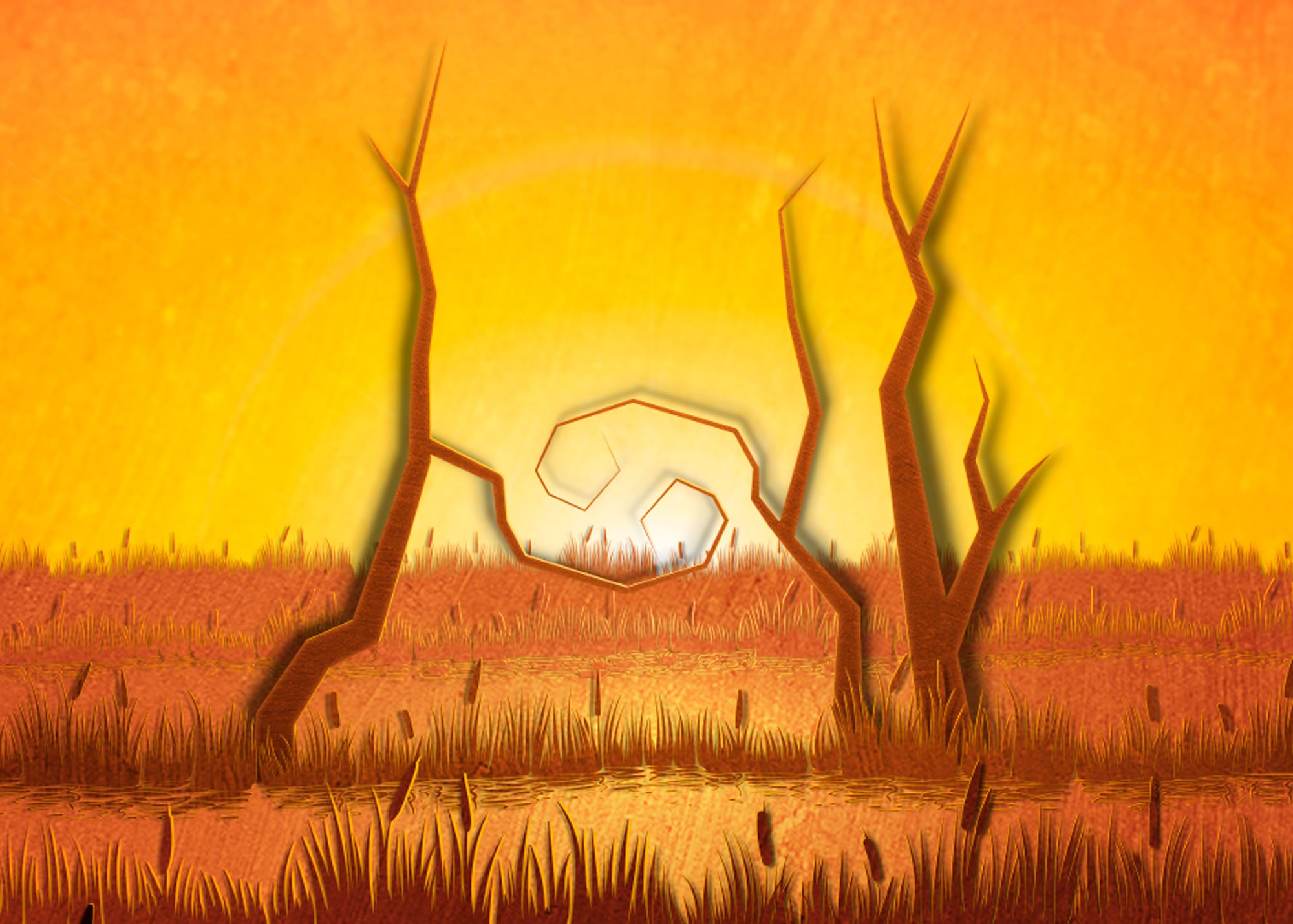 The Zodiac Symbol formed into two trees