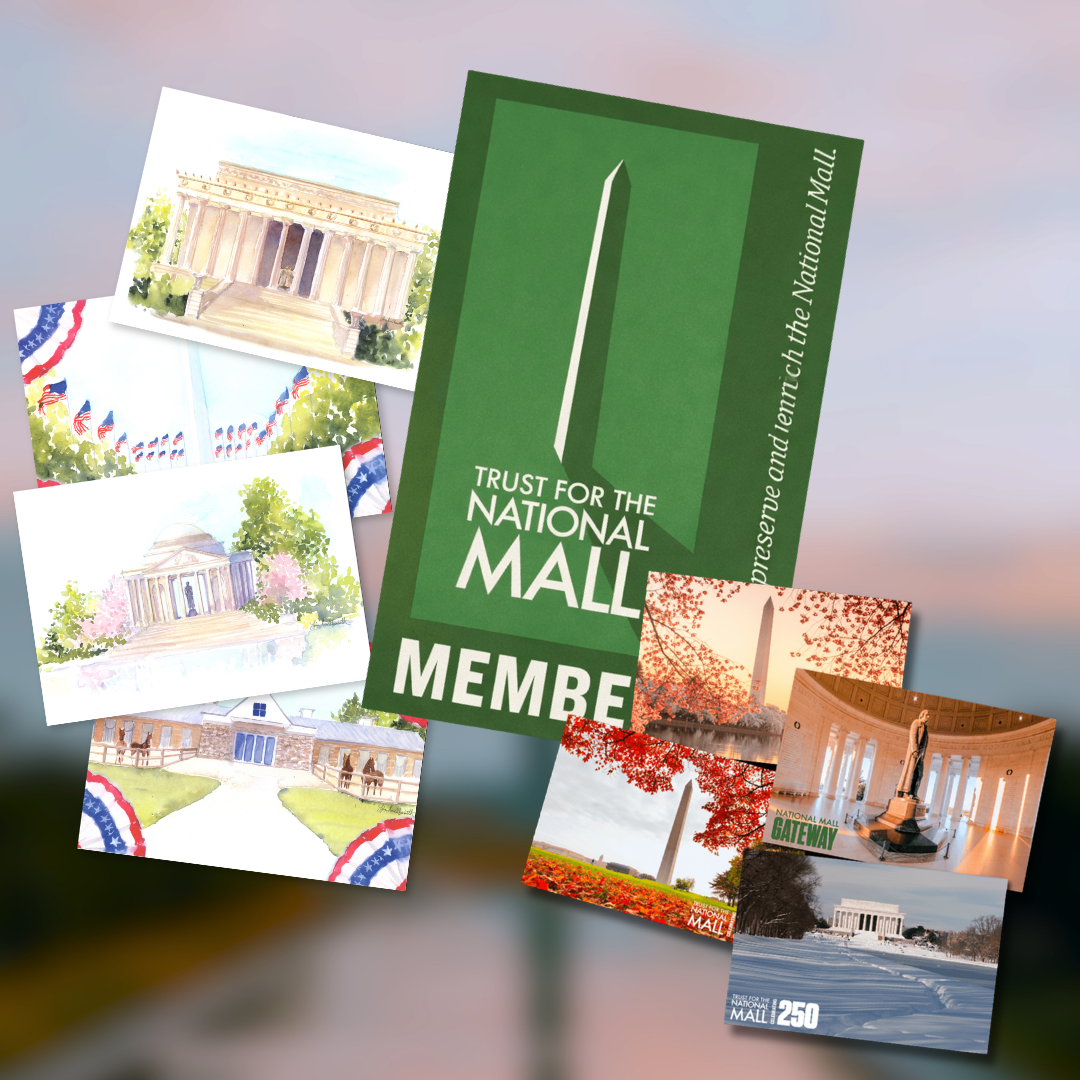 Friends of the National Mall member card and postcard bundle