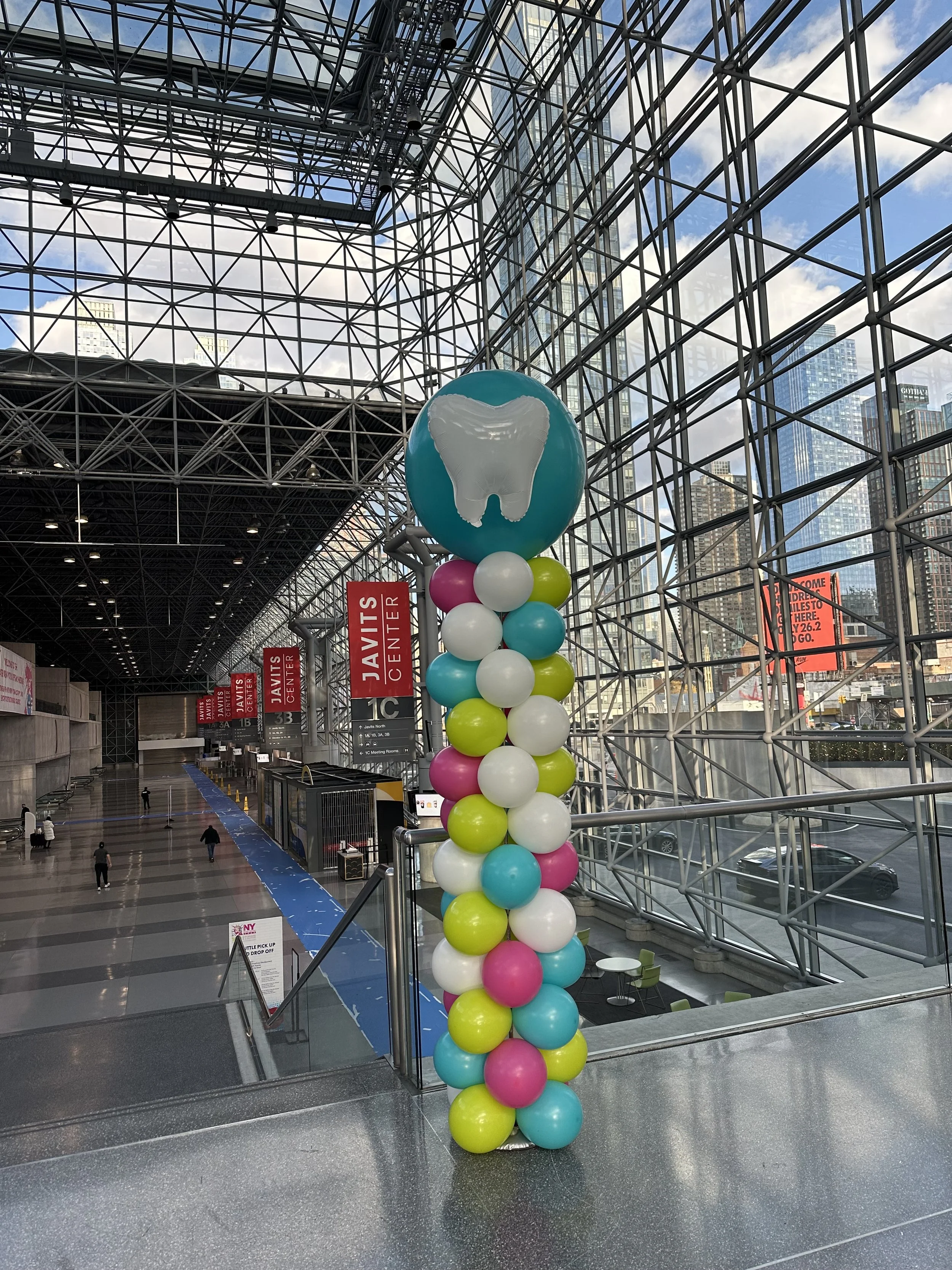 Toothbrush balloon sculpture NYC dental convention exhibition event