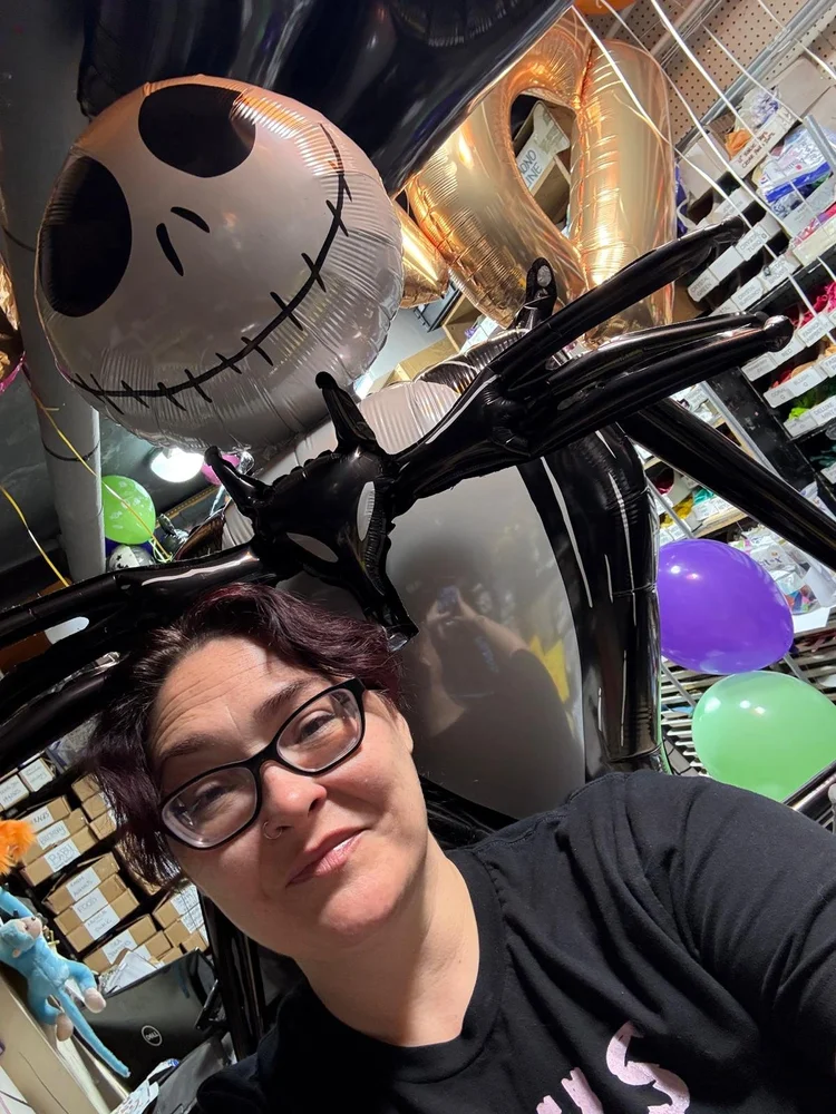 The Balloons To Go team with Halloween balloon decor in Chelsea