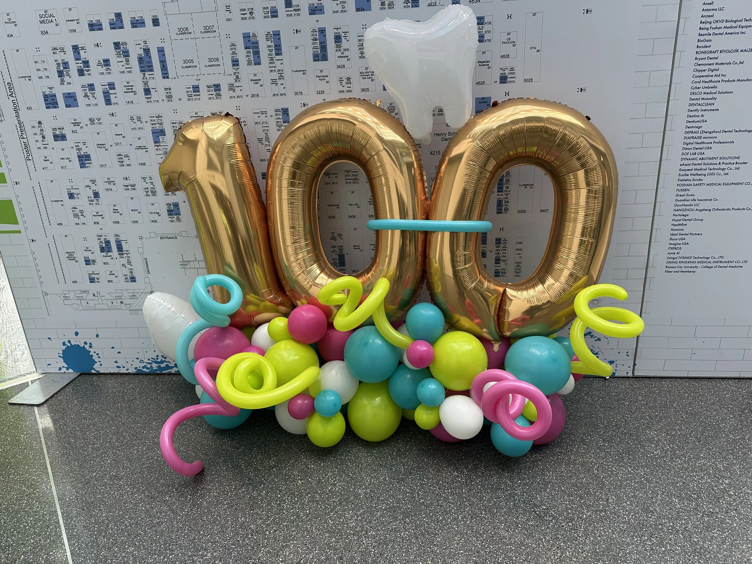 Toothbrush balloon sculpture NYC dental convention exhibition event