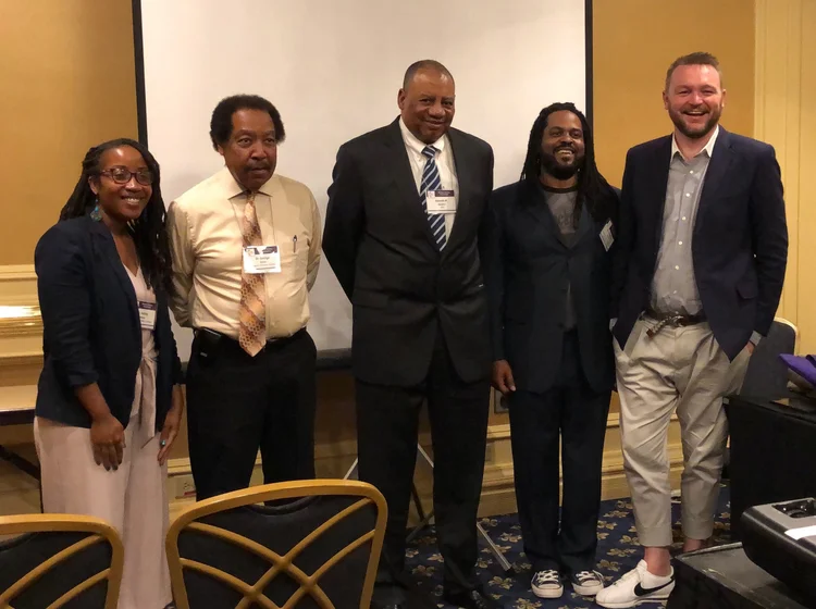 (left to right) Ashley Adams, George Dunne, Kenneth Hamilton, Timothy Nelson and Mikal Eckstrom