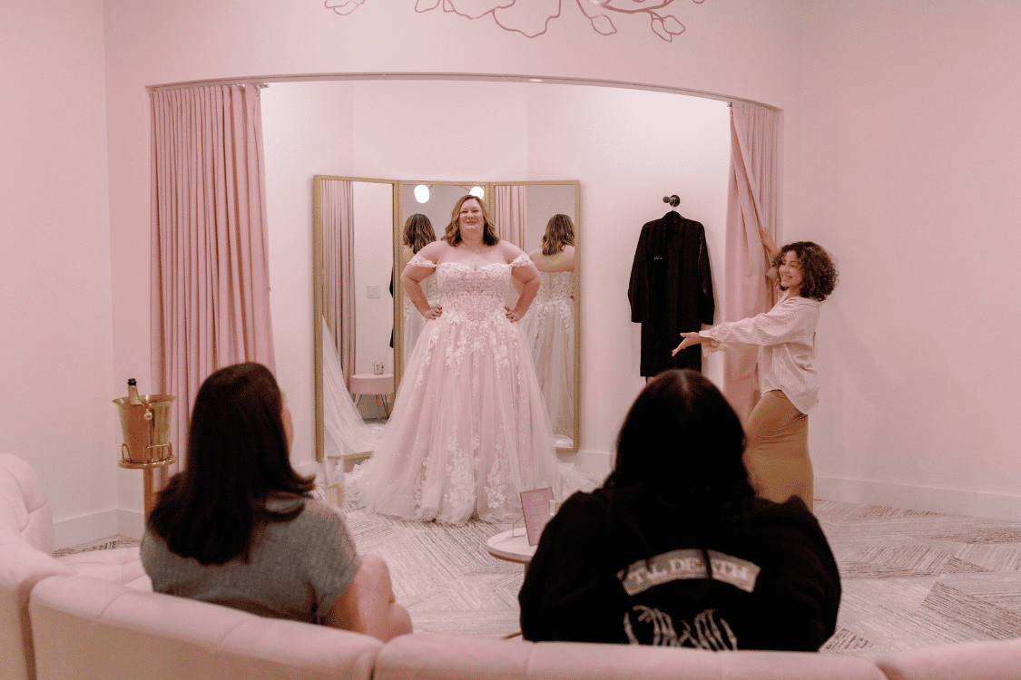 private fitting room at heart to heart bride
