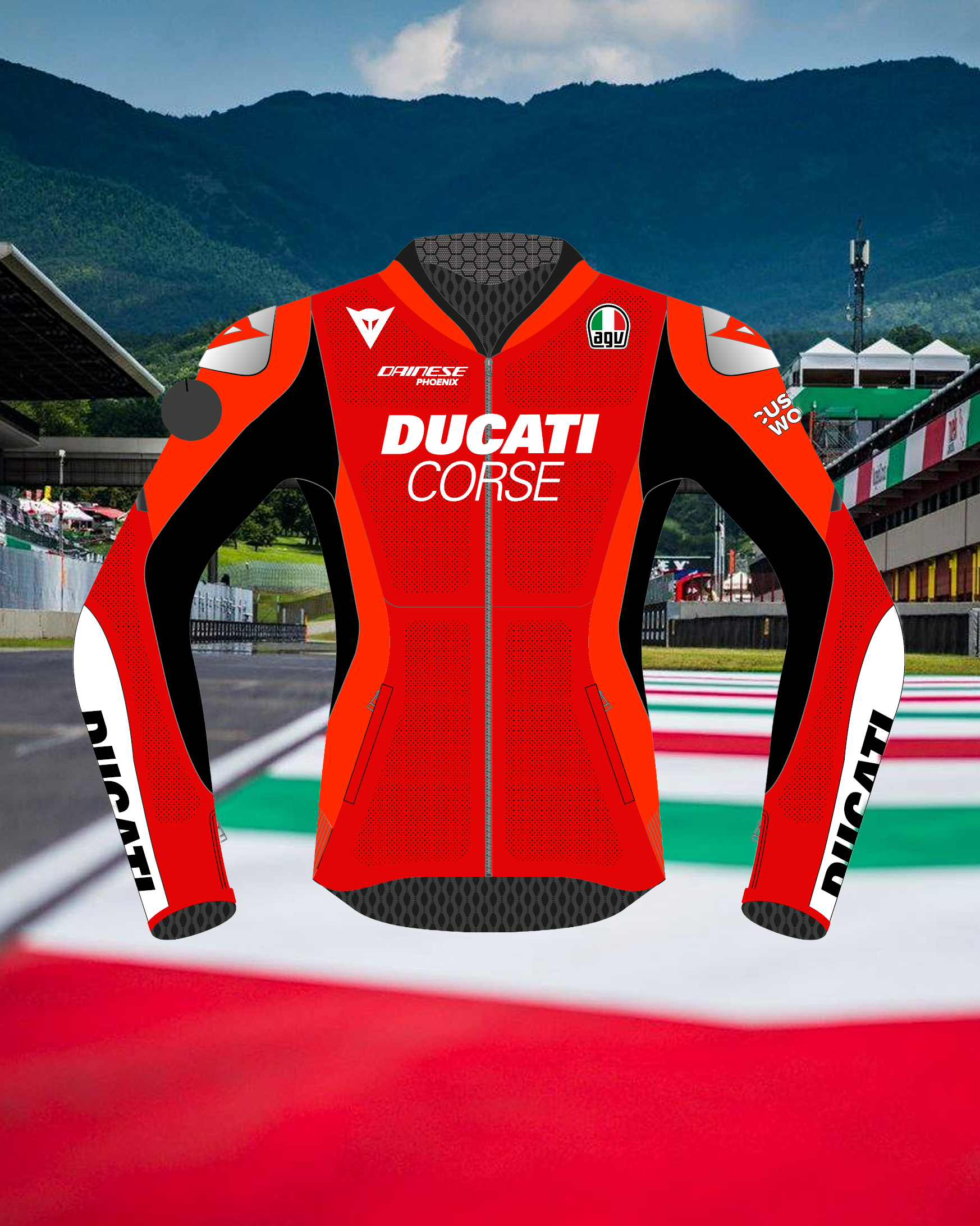 Women's red jacket front