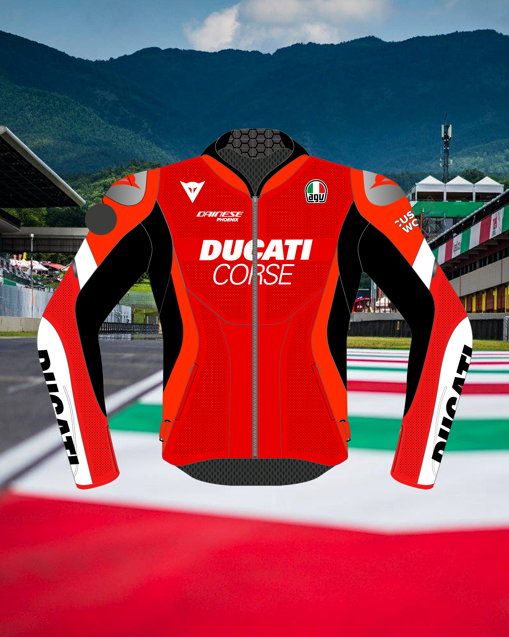 Men's red jacket front