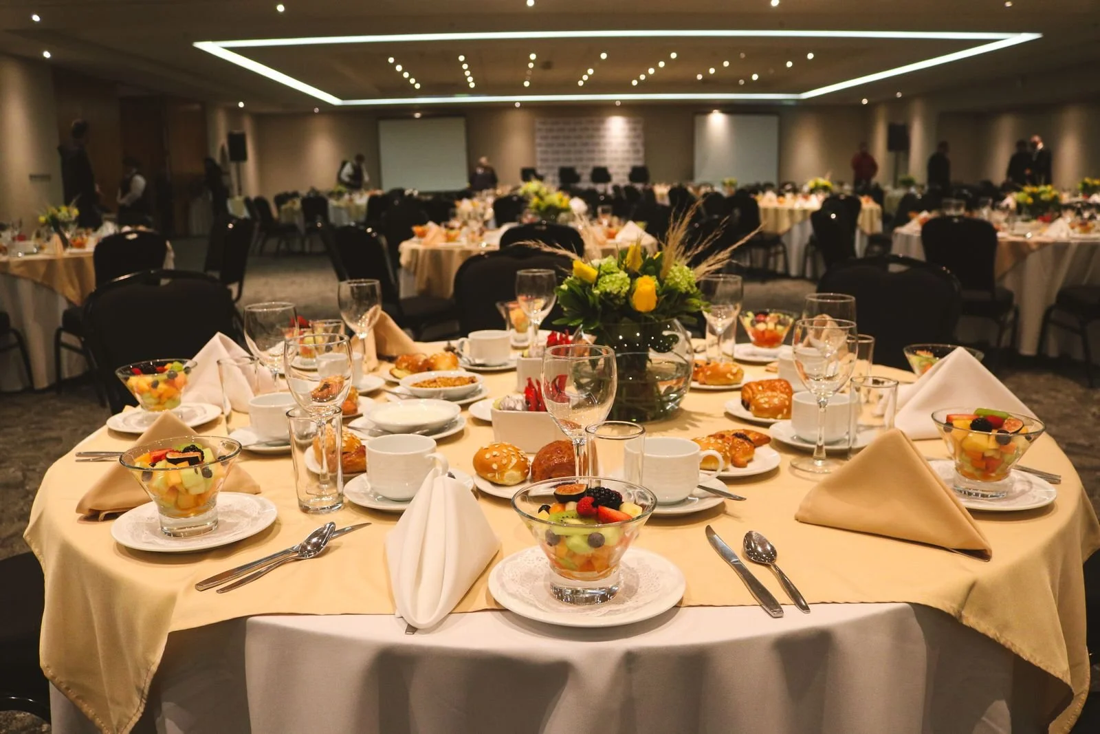Event photographer in Los Angeles covering an elegant gala banquet table setting