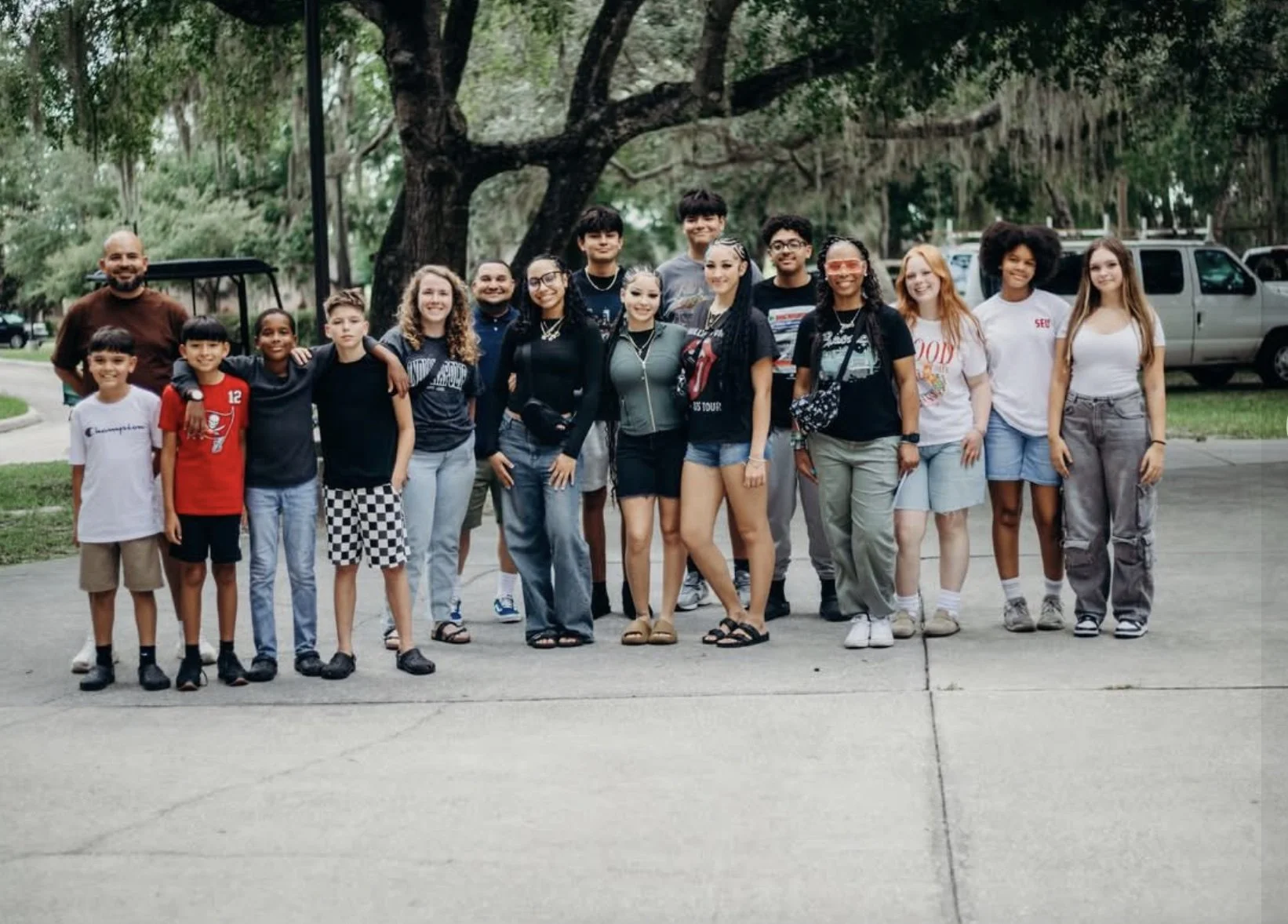 Christ Fellowship middle and high school students gathered with adult leaders