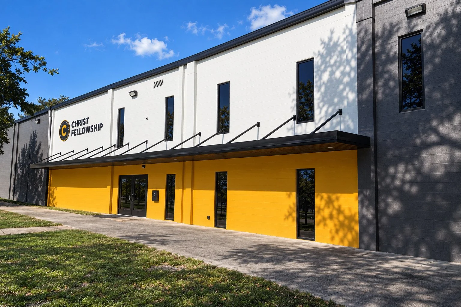 Exterior of the brand-new Christ Fellowship Heights location at 6919 North Dixon Avenue in Tampa