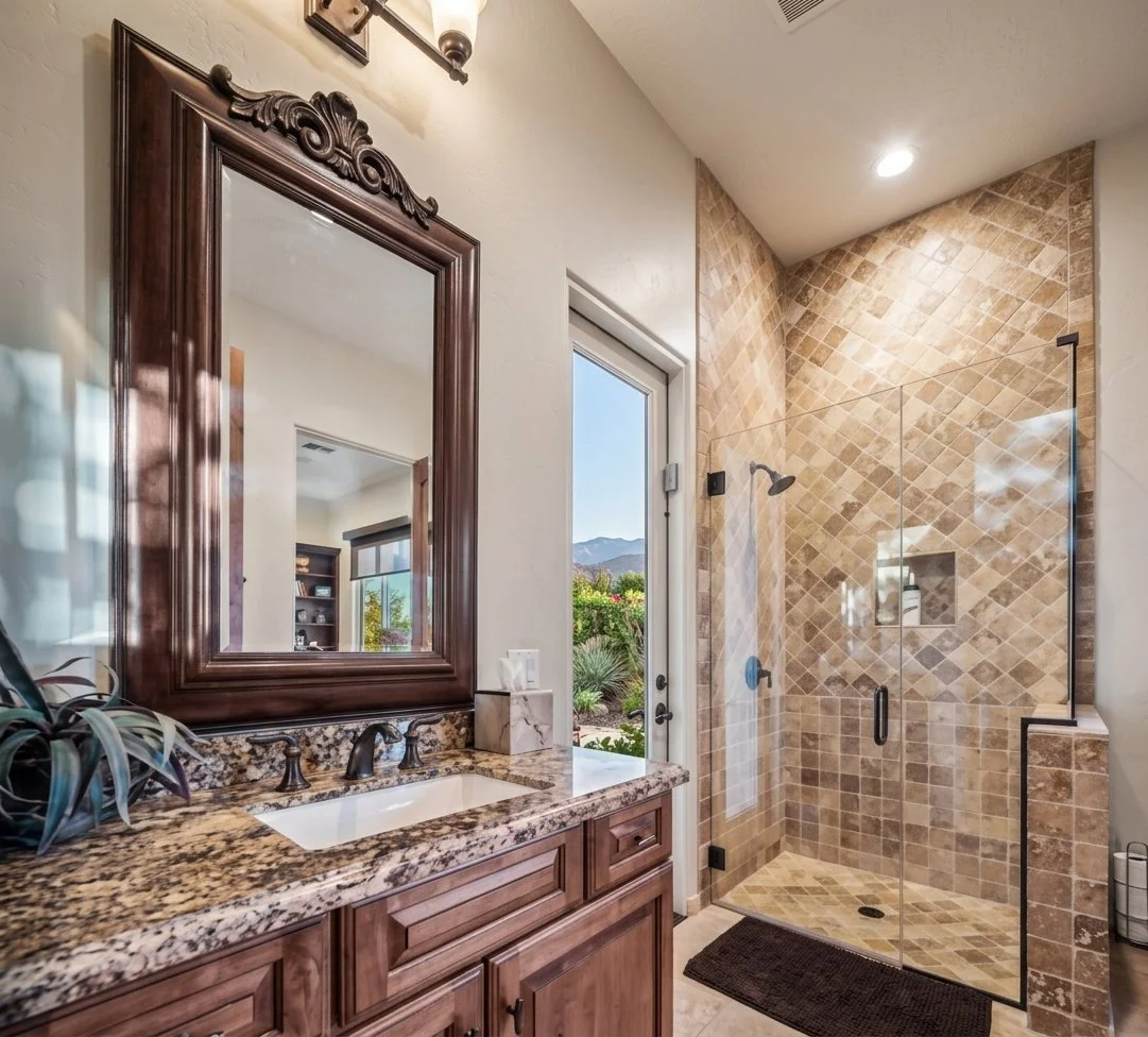 Master Bathroom Architecture and Stonework