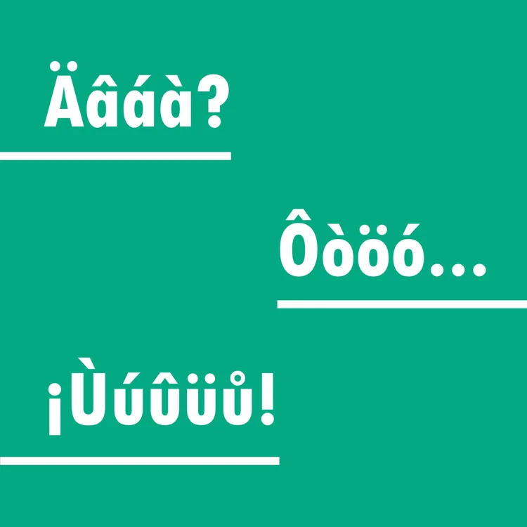 Grüner Hintergrund mit weißen Buchstaben.