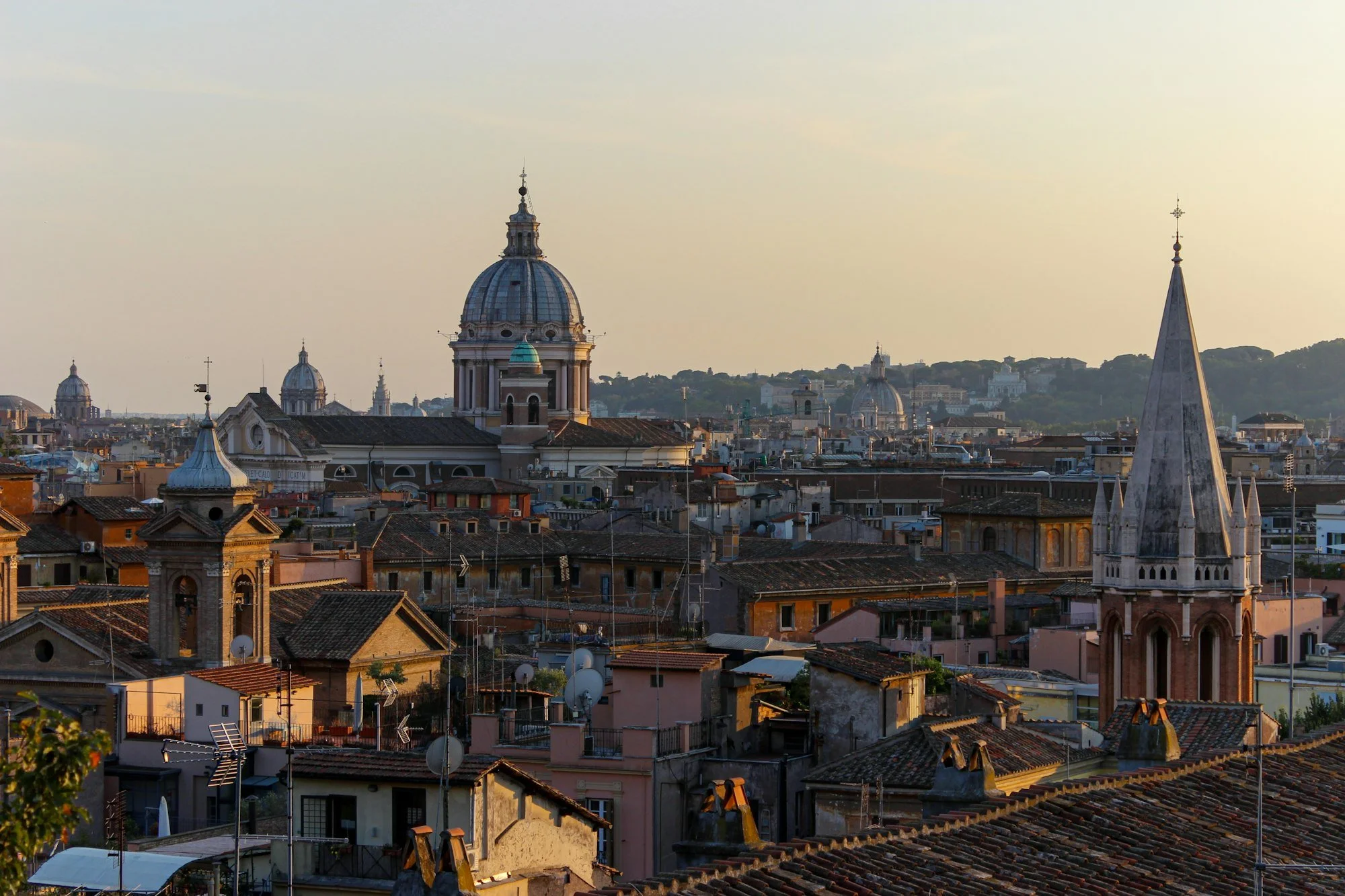 Rome’s rooftops at sunset