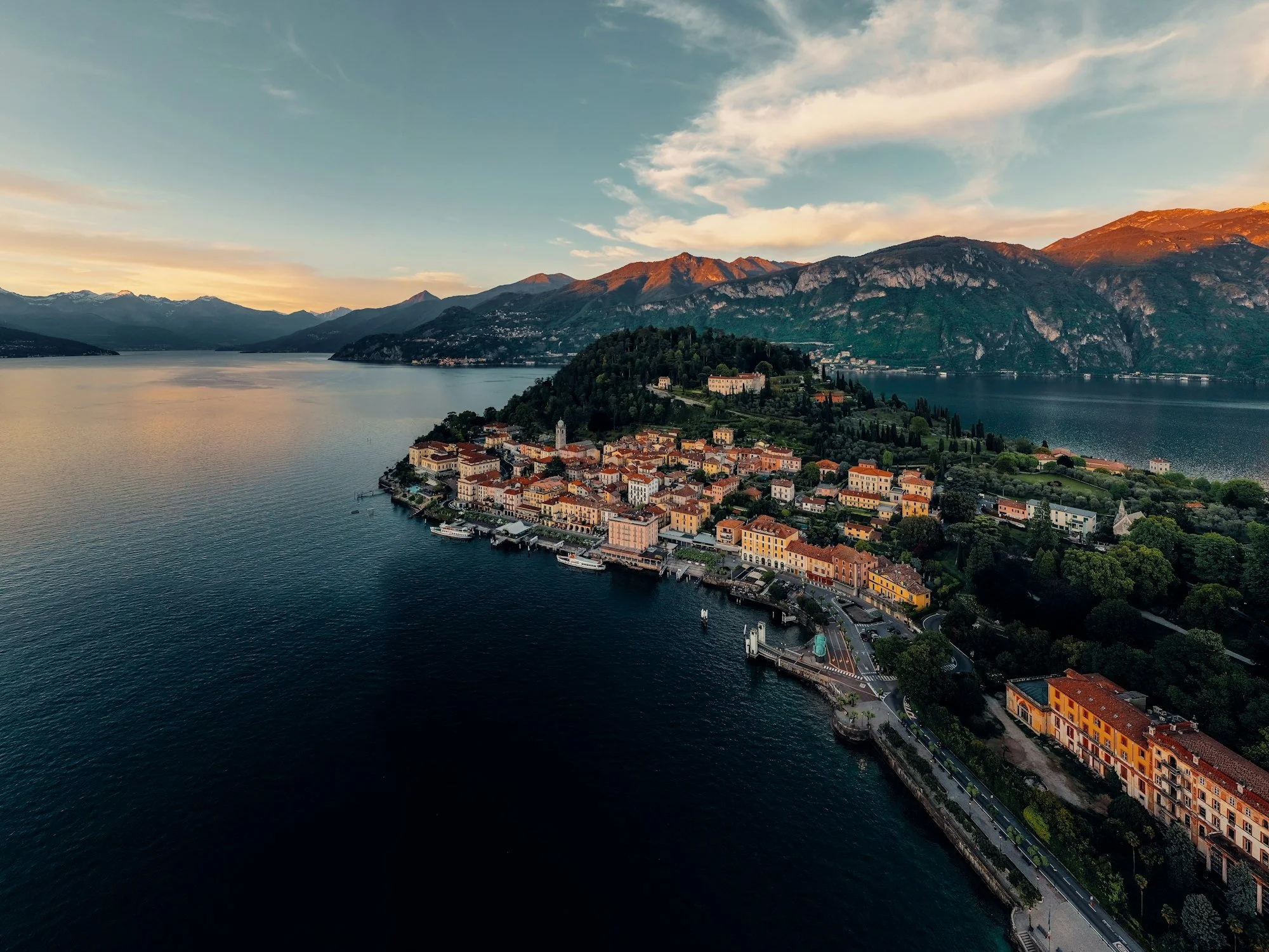 Bellagio on Lake Como at dusk