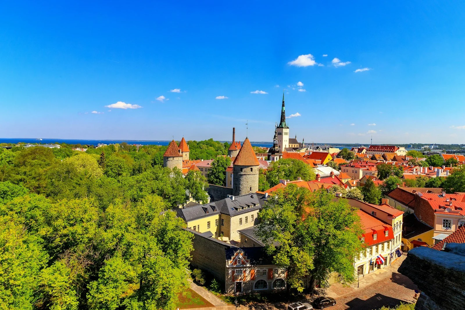 The rooftops and spires of Tallinn, Estonia