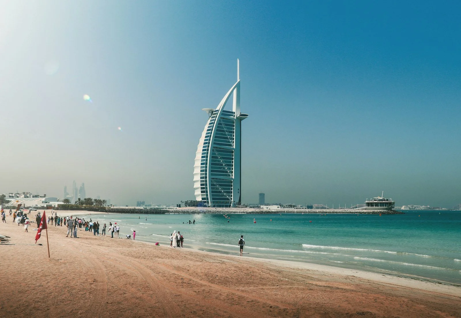 The Burj Al Arab seen from Jumeirah Beach