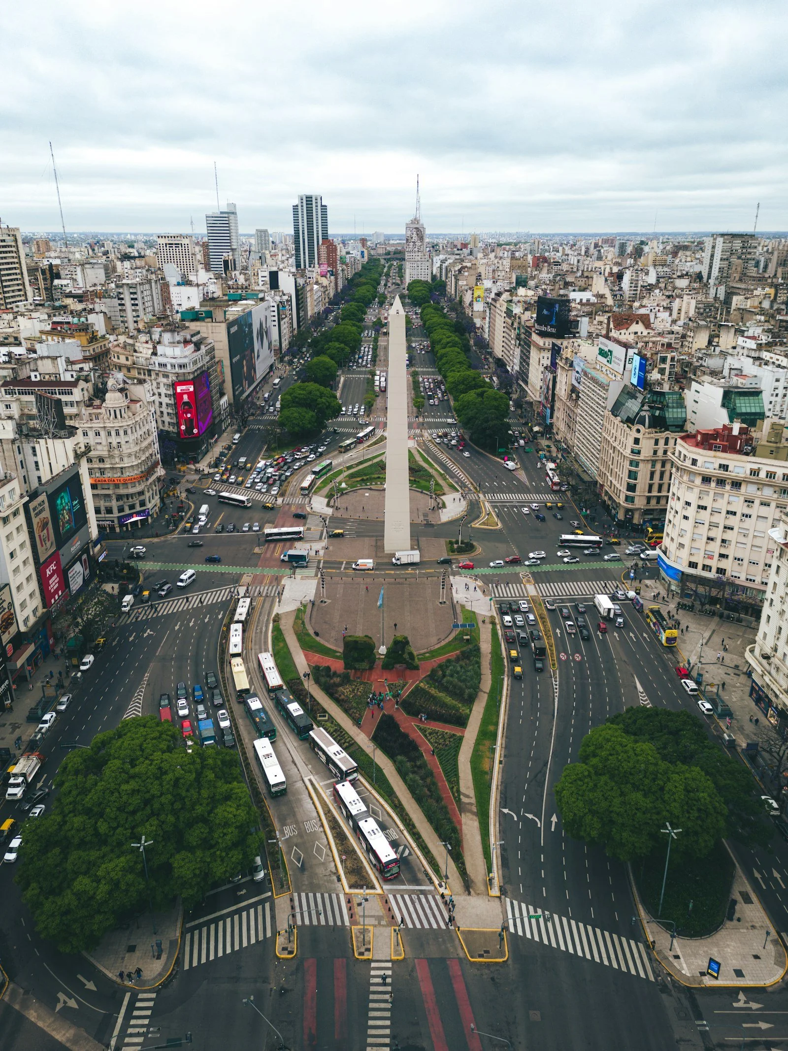 The Obelisk and Avenida 9 de Julio, Buenos Aires